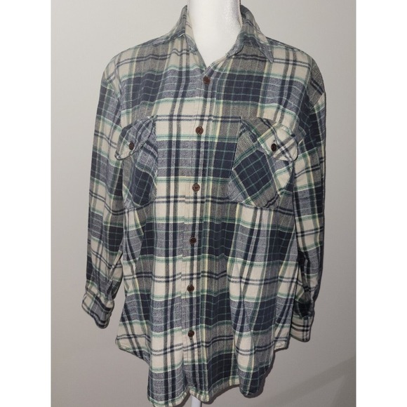 Dickies Heavy Weight Green and Blue Plaid Women's Flannel Size Large - Picture 1 of 9
